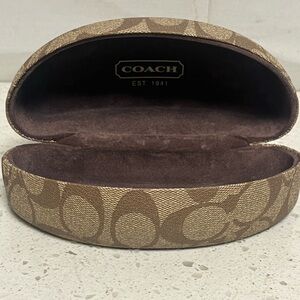 Coach Tan and Brown Signature Eyeglass Case